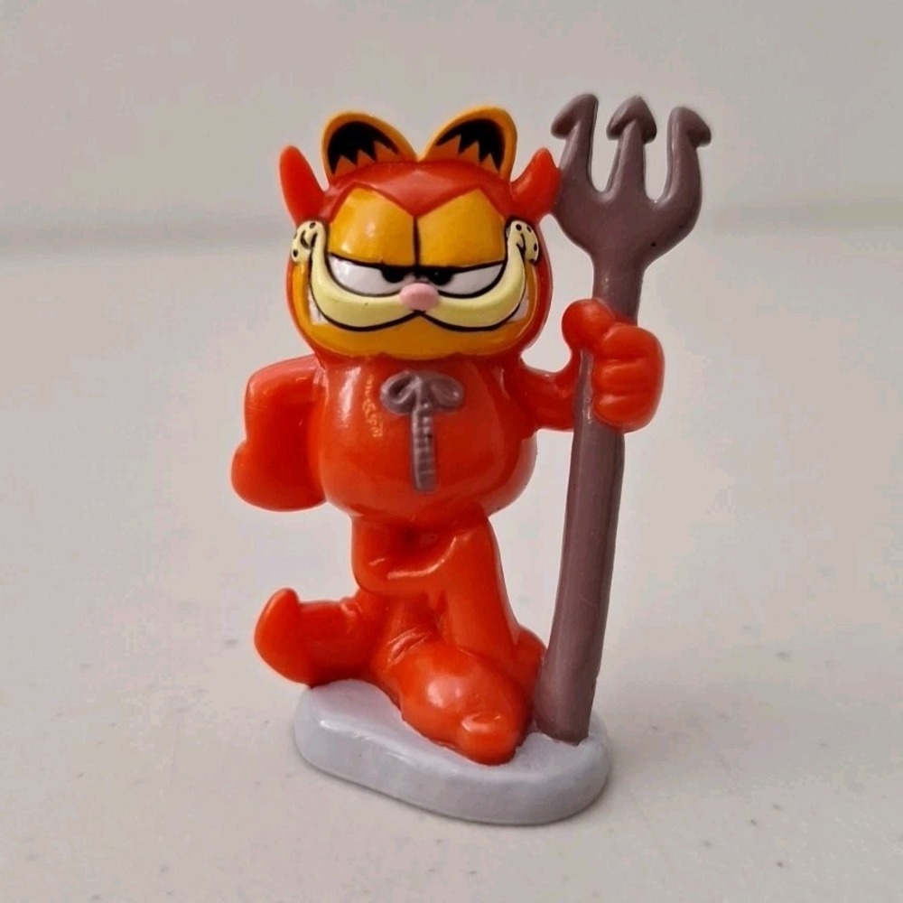 Garfield Figure Cat Devil Costume Red Halloween PVC Vintage 2.25" Paws